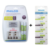 Cargador Philco Para Pilas Aa Aaa 9v+4 Pilas Aa+5 Pilas Aaa