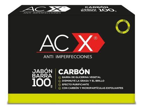 Acx Carbón Jabón En Barra Anti-imperfecciones 100 Grs