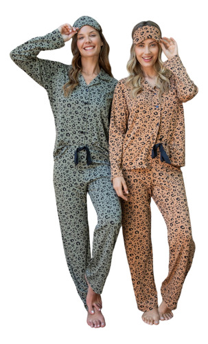 Pijama Invierno Abotonado Estampado 24518 Bianca Secreta