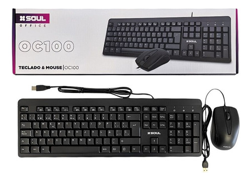 Kit Combo Teclado Y Mouse Usb Soul Oc100 Windows Mac Linux