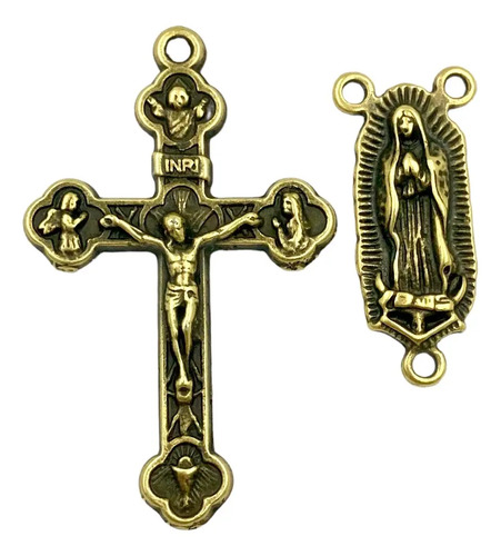 Pingente Crucifixo + Entremeio Nsa Guadalupe P\u002F Terços 25pçs | MercadoLivre