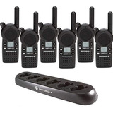 6 Radios Motorola Clstm 1410 4 Canales + Cargador -negro