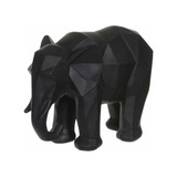 Escultura Poliresina Elefante Preto 20x27x14cm