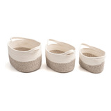 Kit Cesto Organizador Decorativo Multiuso Fibra Natural Cor Kit 3 Cesto Organizador