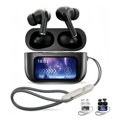Smart Pantalla Audífonos Bluetooth 5.4 Anc Auriculares A9pro Color Negro | MercadoLibre