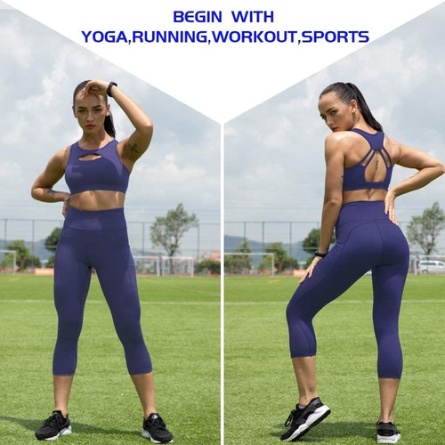 Uurun De Cintura Alta Pantalones De La Yoga Capri Entrenamie