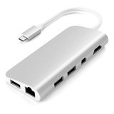 Hub Adaptador Usb-c / Hdmi 4k / Mini Disp / Red / Sd - Sat Color Silver