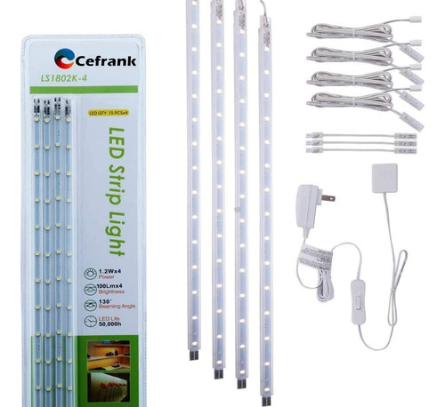 Juego De 4 Barras De Luz Led Para Vitrina De 40 Cm