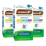 Kit 3 Complexo B12 Ems Concentrado 20 Comprimidos