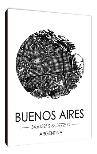 Cuadros Mapa Buenos Aires Varios Modelos 20x29