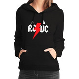 Buzo Hoddie Capota Cerrado Dama Acdc 02