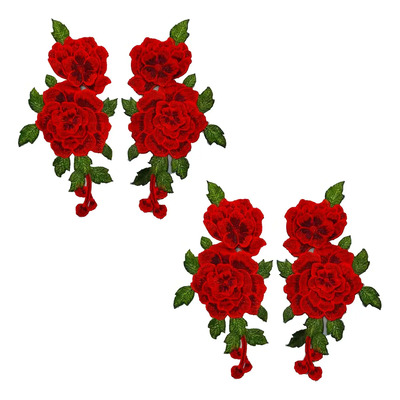 5pcs Parches De Flores Bordados Para Coser En Flores Color Rojo Diseño De La Tela Rosas De Colores Bordadas | Meses sin interés