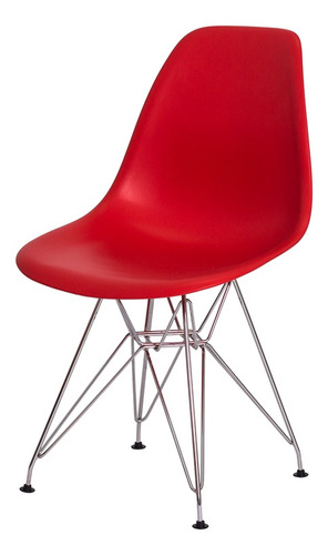 Cadeira Charles Eiffel Eames Design Base Cromada Várias Cores Sala Jantar Cozinha