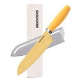 Cooclan Cuchillo Santoku De 7 Pulgadas Con Funda Cuchillo Sa