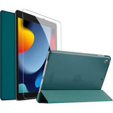 Funda Y Vidrio Templado iPad 10.2 9na 8va 7ma Gen Esmeralda