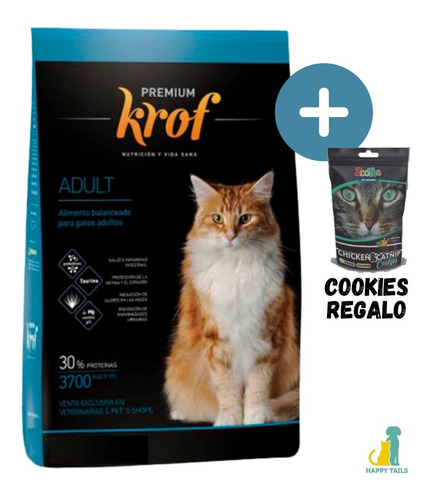 Premium Krof Gato Adulto X 8 Kg - Happy Tails