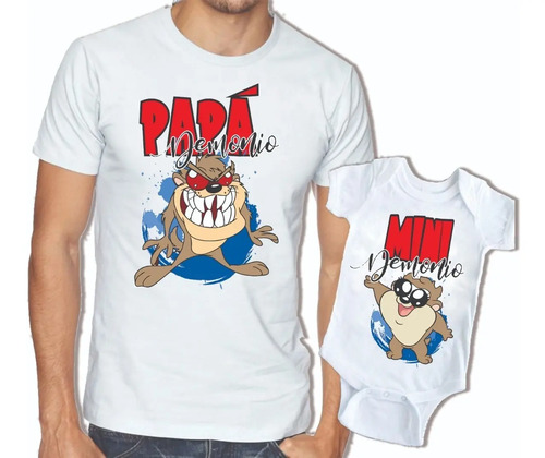 Dúo De Playeras Dia Del Padre Taz Demonio