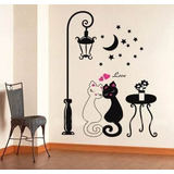 Vinil Decorativo Gatos Enamorados Farola 1.5 Metros Alto