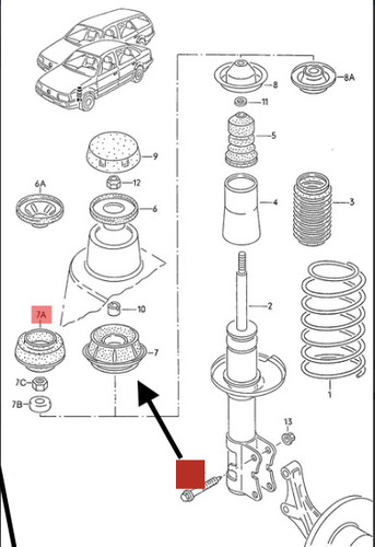 Base Amortiguador Vw Golf Vento Jetta Caddy Passat  Foto 2
