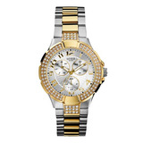 Reloj Guess Mujer W16563l1 Color Dorado Plata Brillantes