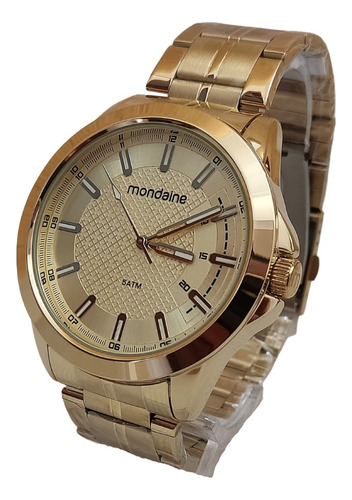 Relógio Masculino Mondaine Dourado Prova Dágua 32601gpmvde1