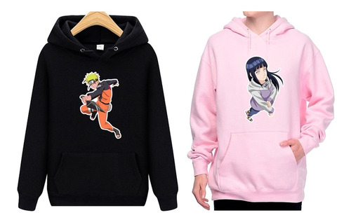 Kit 2 Moletom Blusa Unissex Casal Naruto E Hinata Anime