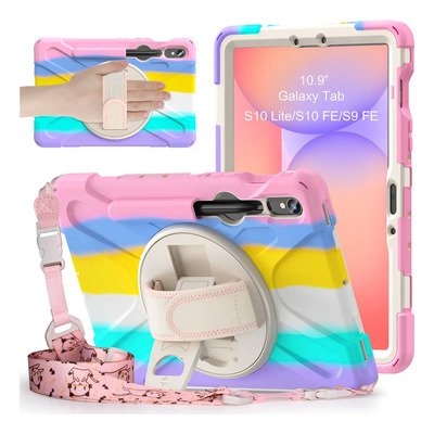 Funda Para Samsung Galaxy Tab S10 Lite \u002Fs10 Fe\u002Fs9 Fe 10.9inch 2025 Modelo (sm-x400\u002Fx406b\u002Fx520\u002Fx526b\u002Fx528u\u002Fx510\u002Fx516b\u002Fx518u)\u002Fsamsung Tab S9 11inch 2023 Correa Y Soporte Giratorio De 360 | Meses sin interés