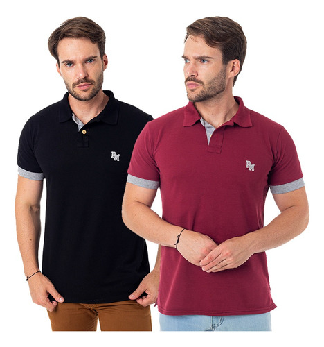 Kit Com 02 Camisas Gola Polo Pm Polo Marine-new Collection