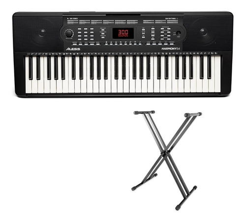 Teclado Organeta  Alesis Harmony 54 Piano Microfono + Base