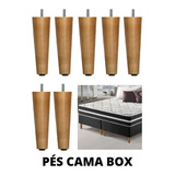 Kit 7 Pés Para Móveis Cama Casal Pé Para Cama Box Em Madeira