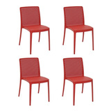 Kit 4 Cadeiras Isabelle Vermelha Tramontina 92150/040