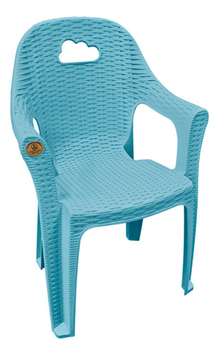 Silla Infantil Plastico Rattan Resistente En Colores 1 Pieza