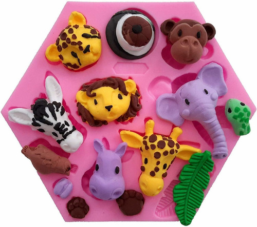 Molde Animales Safari Silicona Fondant Repostería