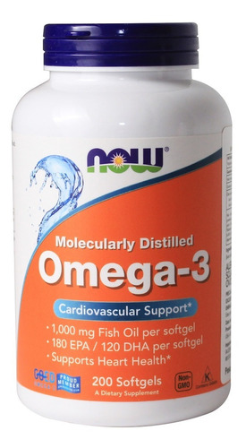 Omega 3 Importado Now Foods Epa Dha (200 Cápsulas De 1000mg)