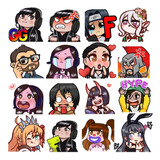 Pack 6 Emotes Stream Todas Las Medidas Personalizados