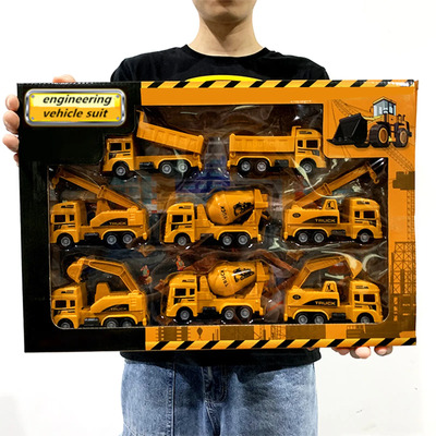 8 Pzs Carritos Construcción Niño +3 Excavadora Grua
