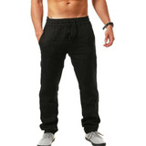 Pantalones De Lino Para Hombre, Pantalones De Fitness, Yoga,