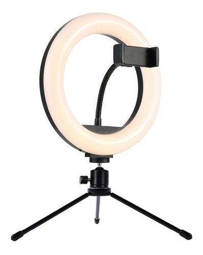 Luz Ring Light 8 Pol + Tripé De Mesa + Suporte Para Celular