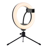 Luz Ring Light 8 Pol + Tripé De Mesa + Suporte Para Celular