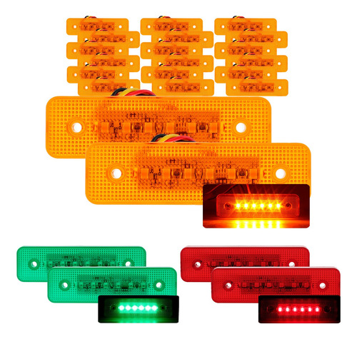 10 Par Plafones Rectangular 6 Led Fija Estrobo Trailer Camio