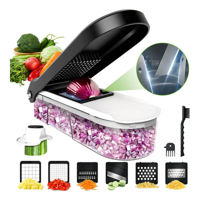 10 en 1 rallador cortador rebanador picador con 6 cuchillas para verduras y frutas incluye contenedor ChefOlla negro | MercadoLibre