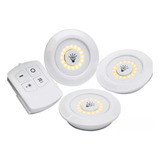 Set X 3 Luces Led Con Control Remoto Alacena Placard A Pilas