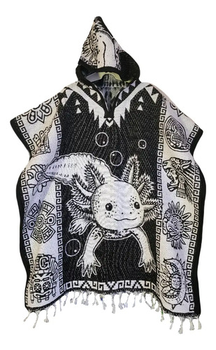 Jorongo Gaban Artesanal Mexicano Ajolote Con Gorro