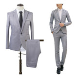 Gris Traje Smoking Hombre Super Slimfit Juego De Dos Piezas