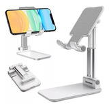 Soporte Celular Tablet Escritorio Metal Ajustable Cable Gira