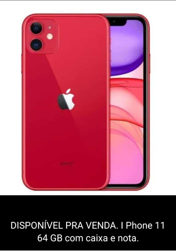 iPhone 11 64gb Red Semi Novo Com Caixa