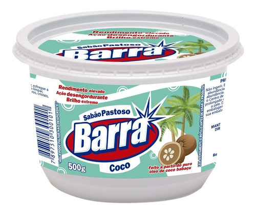 Kit 3 Sabão De Coco Pastoso - Barra 500g (kit 1,5kg)
