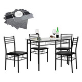 Mesa De Comedor Vecelo Con 4 Sillas [4 Manteles Individuales