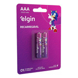 4 Pilha Recar.elgin Palito Aaa 1000mah 1,2v Blister C/2 Unid