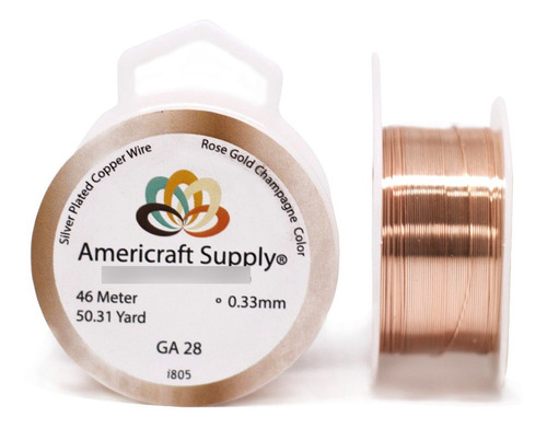 Alambre Aaa #28 Gold Rose Americraft Supply Bijouterie